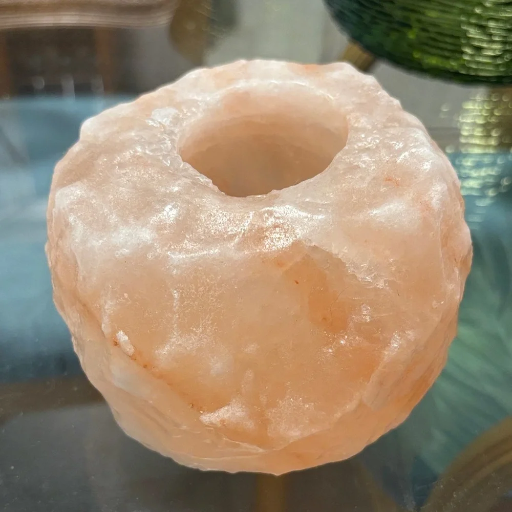 Himalayan Salt Tea Light Candle Holder - Soft Pink